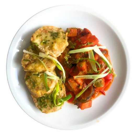 Überbackene Serviettenknödel mit Ratatouille-Gemüse (MT)